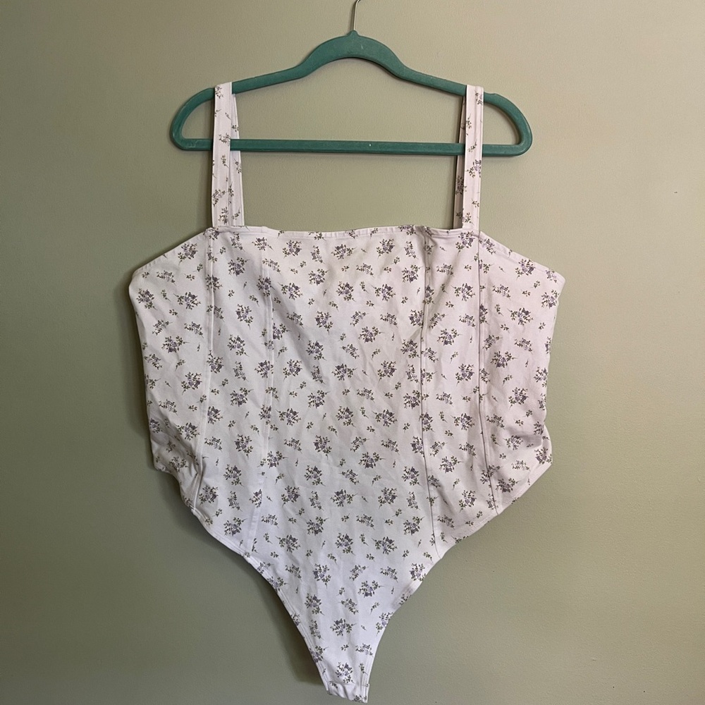 H&M Bodysuit Tank Floral Thong Style Women XXL